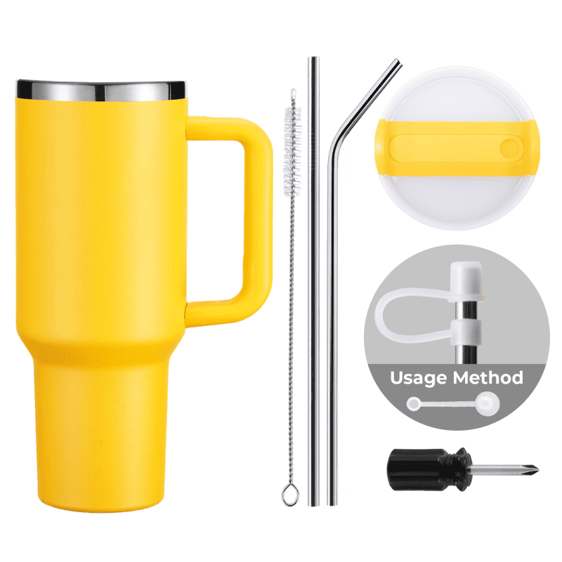 xTool Yellow to Silver Stainless Steel Tumbler size